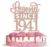 1 decorazione per torta 85th con glitter Legend Since 1941, topper per torta con scritta in lingua tedesca "Alles Gute zum Geburtstag 85th Geburtstag Anniversary Party Torta" Decorazioni in oro rosa