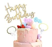 1 decorazione per torta di compleanno Happy Birthday, con 2 nuvole e 2 decorazioni vuote per torte di compleanno, Happy Birthday, riutilizzabile, adatto per decorare torte di compleanno