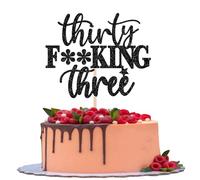 1 decorazione per torta Happy 33th glitterata Thirty Three Ciao 33 Prost su 33 anni Compleanno Cake Topper per 33° Festa Decorazioni per torte