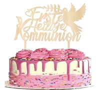 1 decorazione per torta in legno, per la prima comunione, per la prima santa comunione, a tema baby shower, per feste di compleanno