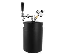1 di fusto pressurizzato da 5 litri, mini growler for fusto, rubinetto for birra e regolatore di CO2, distributore portatile di birra alla spina(Black)