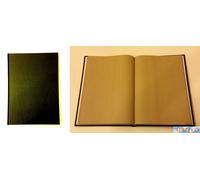 1 DIARIO GUESTBOOK QUADERNO FORMATO A4 - Similpelle nera carta paglia gialla