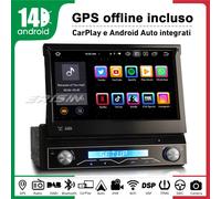 1 Din Android 14 Universal Autoradio CarPlay DVD BT5.0 WiFi DAB+Navi GPS IPS SWC