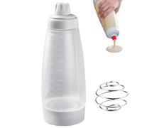 1 dispenser per pastella per pancake con palline frullatore, bottiglia per frullatore da 935,5 g, bottiglia da cucina con linee graduate e base robusta per cupcake, pancake, muffin, crêpes