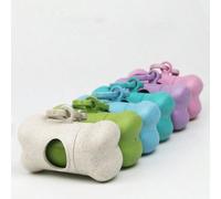 1. Dispenser per sacchetti per rifiuti animali in paglia, toilette a forma di osso, scatola di stoccaggio per sacchetti per passeggiare il cane all'aperto, abbinato a sacchetti per rifiuti di animali 