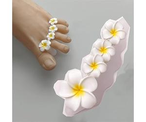 1 divisore per dita in silicone flessibile a forma di fiore bianco crea una comoda spaziatura delle dita stabilizza le cifre tra il rivestimento in vernice supporta le operazioni di toelettatura