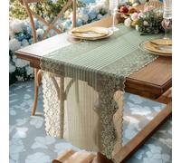 1 Elegante runner da tavolo stile francese in pizzo, disponibile in diverse misure, adatto per matrimoni, feste, celebrazioni e decorazioni per la casa durante tutto l'anno 45*210,45*300,45*120,45*240