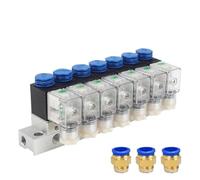 1 elettrovalvola pneumatica 3V1-06-NC a 3/2 Vie, Controllo Integrato, Un Ingresso, Uscita Multipla con Barra di distribuzione, DC12V/24V, AC110V/220V(AC220V 6mm Fittings,6F)