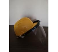 1 - ELMETTO PROTETTIVO GIALLO CON VISIERA CASCHETTO PROTEZIONE DPI DA CANTIERE