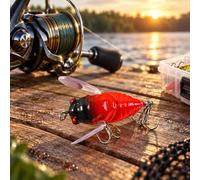 1 esca da pesca a cicala, esca per insetti Topwater, esca per superfici | Attrezzatura compatta in stile cicala per laghetti d'acqua dolce e lago, presentazione superficiale, design facile da