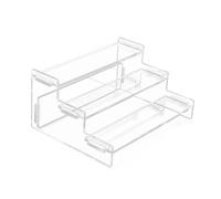 1 espositore acrilico a tre strati, espositore trasparente, espositore a scala, può essere utilizzato per presentare prodotti per la cura della pelle e artigianato, ecc.