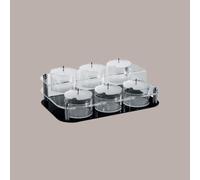 1 Espositore Porta Granelle in Plexiglass Base Nera con 6 Barattoli
