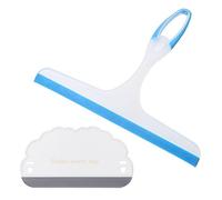 1 estrattore per finestre con 1 tergicristallo Creative Cloud, mini tergicristallo per doccia, raschietto in plastica, lama in gomma per la pulizia del vetro, adatto per specchi, finestre in vetro