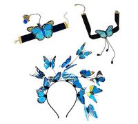 1 Fascia, 1 Collana, 1 Braccialetto, Set Di Gioielli A Farfalla, Affascinanti Accessori Personalizzati Delle Donne, Accessori Per Abbigliamento.