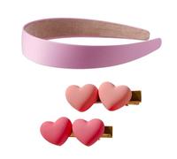1 fascia e 2 forcine per capelli, semplice fascia per capelli con tesa larga, tinta unita, graziose forcine per capelli, accessori per abiti da ballo, accessori per capelli per donne e ragazze (rosa)