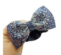 1 fascia elastica per capelli con fiocco di strass, per coda di cavallo, raso, scrunchies, elastici per capelli con elastico, morbidi scrunchies, accessori per capelli per donne e ragazze, blu navy