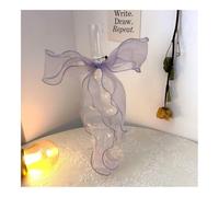 1 fascia elastica per capelli in organza, per donne e ragazze, con fiocco, fascia per capelli, coda di cavallo, accessori per capelli (grigio)