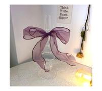 1 fascia elastica per capelli in organza, per donne e ragazze, con fiocco, fascia per capelli, coda di cavallo, accessori per capelli (viola)