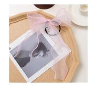 1 fascia elastica per capelli in organza, per donne e ragazze, con fiocco, fascia per capelli, coda di cavallo, accessori per capelli (rosa)