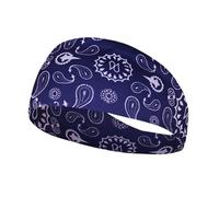 1 fascia elastica per capelli sportiva, per yoga, yoga, assorbe il sudore, unisex, per corsa, fitness, turbante da palestra all'aperto (blu scuro)