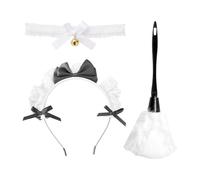 1 Fascia In Pizzo, 1 Piumino E 1 Papillon, Accessori Da Cameriera, Oggetti Di Scena Per Cosplay, Accessori Per Feste In Costume