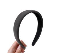 1 fascia in velluto da 3 cm di larghezza, da donna, imbottita, antiscivolo, in velluto, vintage, per donne, da indossare tutti i giorni, colore grigio