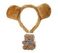 1 Fascia Per Capelli A Forma Di Orso Bruno E 1 Forcina A Forma Di Orso, Graziosa Fascia Per Capelli In Peluche, Accessori Per Capelli Per Giochi Di Ruolo Con Animali, Oggetti Di Scena