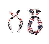 1 Fascia Per Capelli Con Fiocco E 1 Fascia Elastica, Accessori Per Capelli Con Bandiera Nazionale, Copricapo Con Fiocco, Fasce Per Capelli Da Donna Alla Moda, Accessori Di Abbigliamento