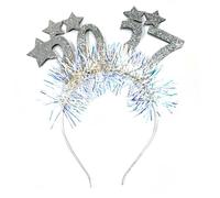 1 fascia per capelli con frangia per feste dell'anno 2027 | Cerchietto per capelli in argento brillante, per conto alla rovescia di mezzanotte, per feste, feste, capodanno