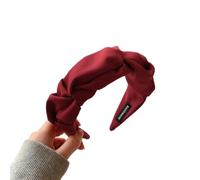 1 fascia per capelli da donna, tinta unita, larga, stile boho, fascia per capelli, in tessuto, per donne e ragazze, yoga, sport, larghezza 3 cm, rosso vinaccia