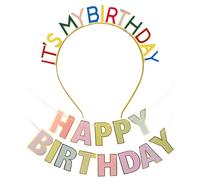 1 fascia per capelli di compleanno, 1 bandiera di compleanno, accessorio di compleanno, corona di compleanno per adulti, corona di compleanno, corona di compleanno, corona di compleanno