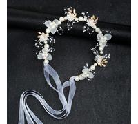 1 Fascia Per Capelli In Stile Principessa Con Decorazioni Floreali E Perle Dolci, Perfetta Per Le Esibizioni Del Giorno Dei Bambini, Le Occasioni Formali E Il Matrimonio Della Damigella Di Fiori ABS