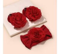 1 Fascia per capelli in tessuto con decorazioni floreali per neonati e 1 Paio di Calze con Cuori per San Valentino Tagli UnicaTessuto