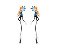 1 fascia per capelli intrecciata antica con accenti floreali, accessorio per capelli regolabile per ragazze, fascia per capelli per feste, trecce per ragazze cosplay fascia