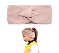 1 fascia per capelli rosa da ragazza, lavorata a maglia, per bambini, traspirante, antiscivolo, tinta unita, adatta per danza, corsa e ciclismo