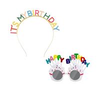 1 fascia per compleanno colorata, 1 occhiali per compleanno, È IL MIO COMPLEANNO fascia per festa di compleanno, fascia per compleanno arcobaleno gocciolante olio, tiara per corona di compleanno