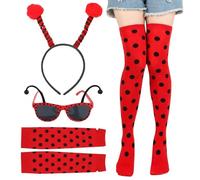 1 Fascia Per La Testa, 1 Occhiali, 1 Paio Di Guanti E 1 Paio Di Calzini, Costumi Di Coccinella, Accessori Creativi, Accessori In Maschera.