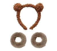 1 Fascia Per Orecchie Da Orso E 2 Elastici Per Capelli In Peluche, Fasce Per Capelli Carini, Fasce Per Capelli In Peluche, Fasce Elastiche Per Ragazze