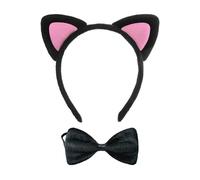 1 Fascia Per Orecchie Di Gatto, 1 Papillon, Graziosi Accessori Per Capelli In Peluche, Decorazione Per Fascia Per Bambini, Accessori Di Abbigliamento