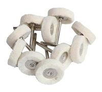 1" Feltro di lana abrasivo abrasivo testa abrasiva lucidatrice ruota 2,35/3 mm gambo filo di cotone lucidatura mini spazzola per Dremel Dril, feltro di lana 10 pezzi, con gambo 2,35 mm