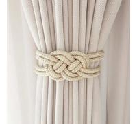 1 Fermacorda magnetico di lusso creativo senza foratura, design con nodo cinese e corda, adatto per tende spesse in camera da letto e soggiorno, idea regalo per compleanno e laurea Beige,blu,rosa,Gial
