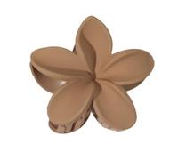 1 fermagli per capelli alla plumeria hawaiana, con fiori colorati, clip per capelli, antiscivolo, per capelli spessi e sottili, colore marrone chiaro