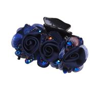 1 fermagli per capelli da donna, clip antiscivolo per capelli, clip per capelli francesi con perle di cristallo, accessorio per acconciature spesse sottili, blu navy