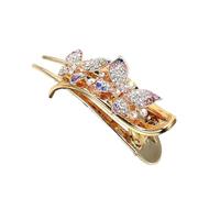 1 fermagli per capelli da donna, con strass, in metallo, grandi fermagli francesi, antiscivolo, elegante accessorio per capelli, per donna, 9 x 3,5 cm, farfalla colorata