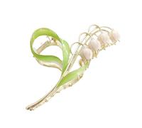 1 fermaglio per capelli a forma di fiore di mughetto in oro rosa, grande clip in metallo, morsetto per orchidee, morsetto a ganascia per giglio, accessori per capelli spessi e sottili, 1 pezzo