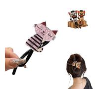 1 fermaglio per capelli a forma di gatto, grazioso fermaglio per capelli a forma di animale, per donne e ragazze, vintage, antiscivolo, per coda di cavallo, divertente, accessorio per capelli per
