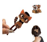 1 fermaglio per capelli a forma di gatto, grazioso fermaglio per capelli a forma di animale, per donne e ragazze, vintage, antiscivolo, per coda di cavallo, divertente, accessorio per capelli per