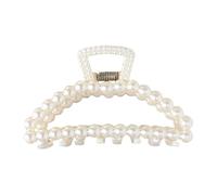 1 fermaglio per capelli bianco grande, accessorio per capelli spessi e sottili, clip per ragazze, perle finte, neutro