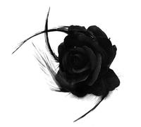 1 fermaglio per capelli con fiori artificiali, elegante fermaglio per capelli da donna, accessorio per capelli con piuma, fiore di rosa, spilla floreale, accessori per balli e feste