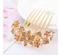 1 Fermaglio per capelli da donna a sei petali con sette denti, pettine per capelli, pettine per capelli, pettine elegante con strass per frangia, accessori per capelli da donna, pettine antico a sette